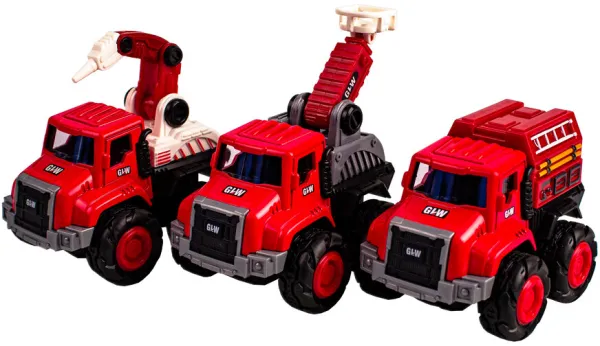 Feuerwehrautos aus Metall mit Trägheitsmotor 3 Stk.
