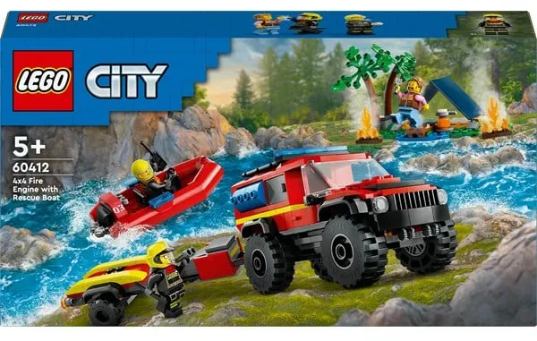 LEGO City 60412 Allradgetriebenes Feuerwehrauto mit Rettungsboot