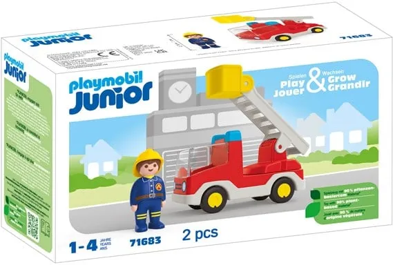 Playmobil 1.2.3 - Junior Feuerwehrfahrzeug mit Leiter
