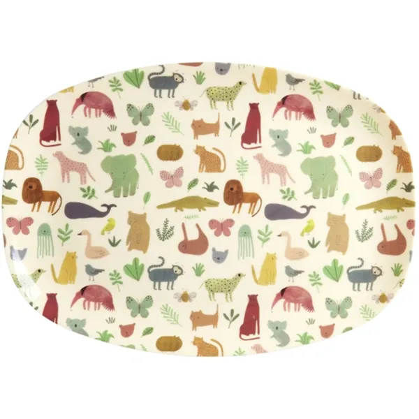 RICE Sweet Jungle Print Melamin Kinderteller
