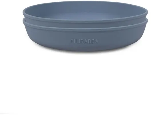 Filibabba Silikon-Teller 2er-Pack - Puderblau
