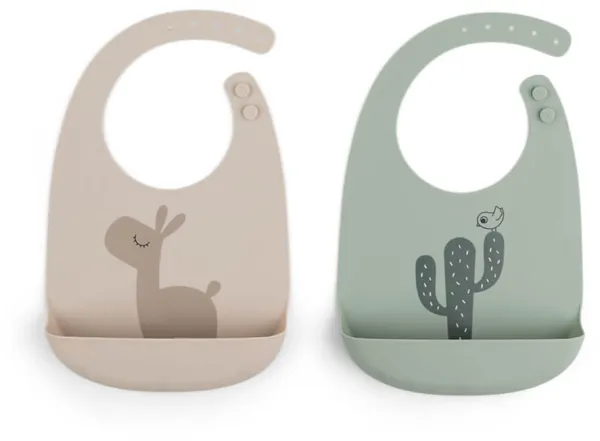 Silikonelätzchen 2 Stk. - Lalee Sand/Grün